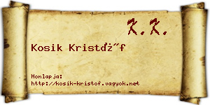 Kosik Kristóf névjegykártya