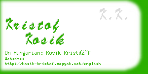 kristof kosik business card